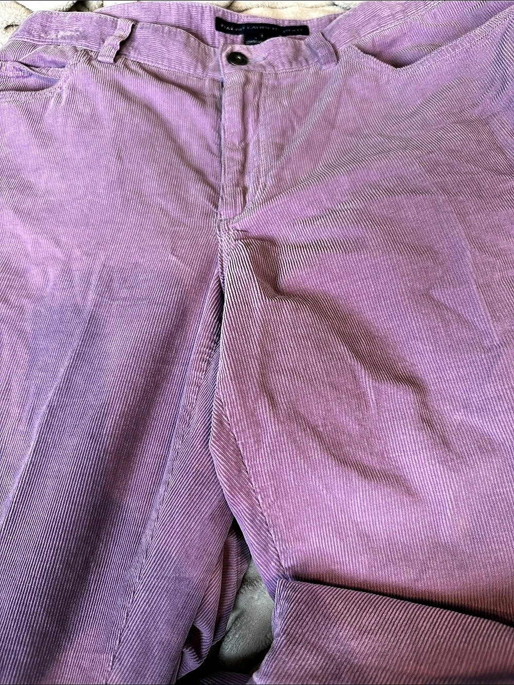 Lauren Ralph Lauren Classic Straight Corduroy Pants Lavender Purple Straight Leg